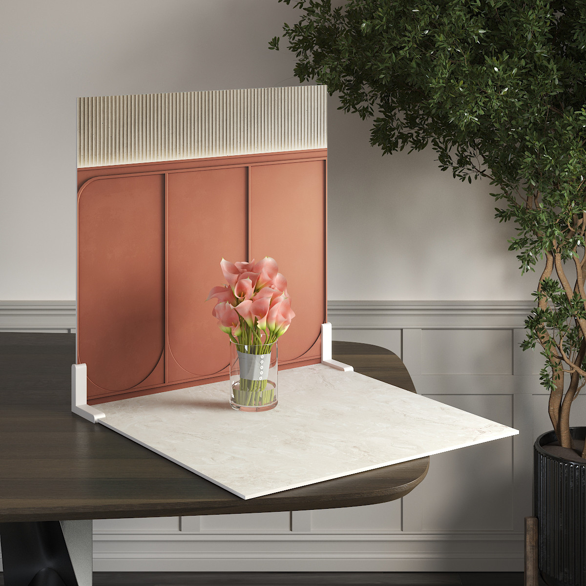 Пластиковий кутовий 2d фотофон, PolyPlast 40x40см - №62230