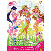 Картон цветной двухсторонний, двухцветный "Winxclub"