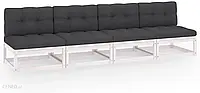 Vidaxl 4-Osobowa Sofa Z Poduszkami Lite Drewno Sosnowe