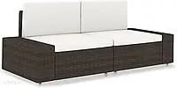 Vidaxl Sofa Modułowa 2-Osobowa, Rattan Pe, Brązowa 49515