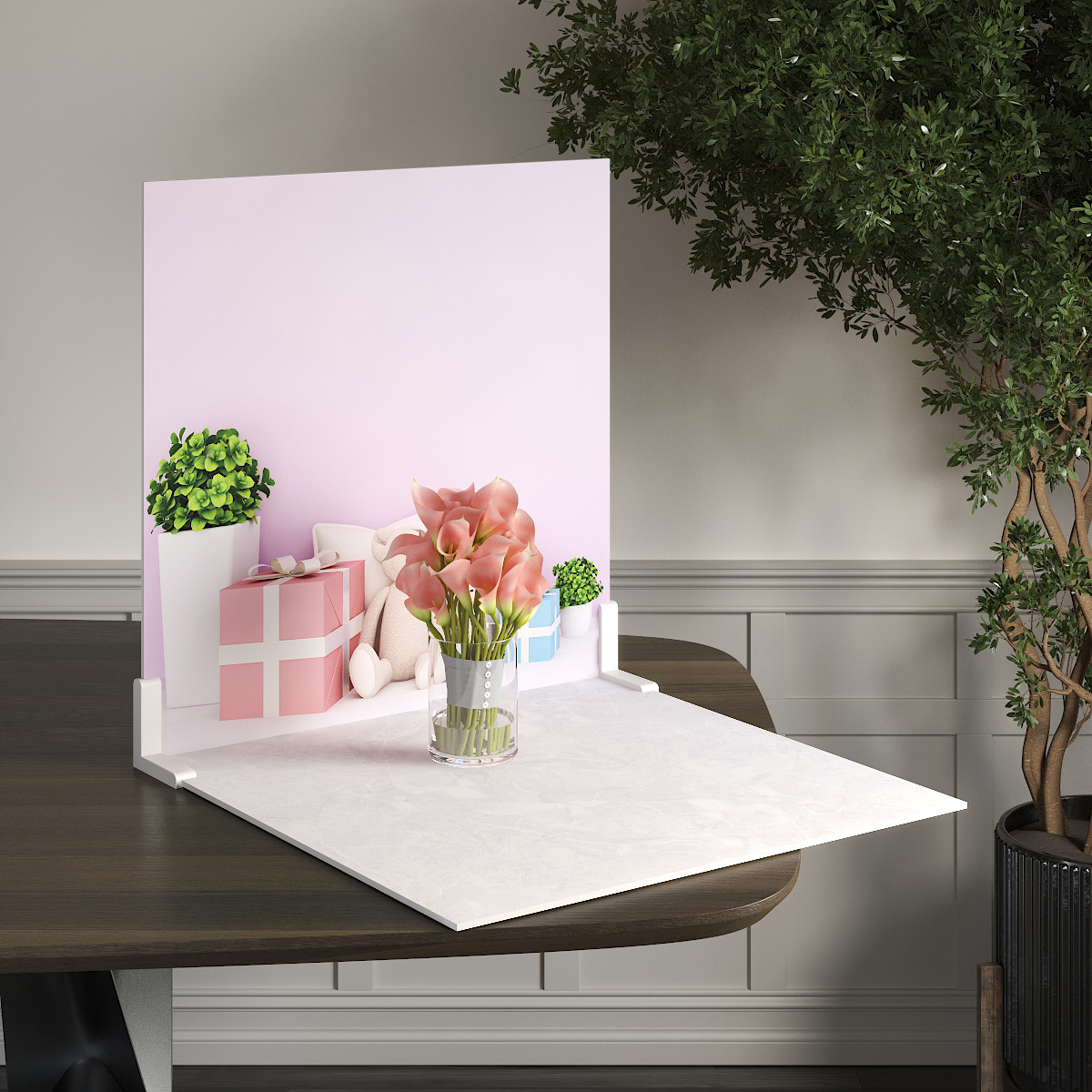 Пластиковий кутовий 2d фотофон, PolyPlast 40x40см - №62209