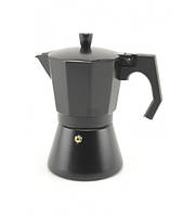 Кофеварка гейзерная для дома из алюминия на 6 чашек Helios (индукция) 300 мл 2091-A