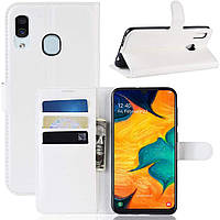 Чехол-книжка Litchie Wallet для Samsung Galaxy A20 Galaxy A30 Белый (hub_lgyv71008) SN, код: 1499408