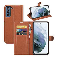 Чехол-книжка Litchie Wallet Samsung Galaxy S21 FE Brown SN, код: 8129109