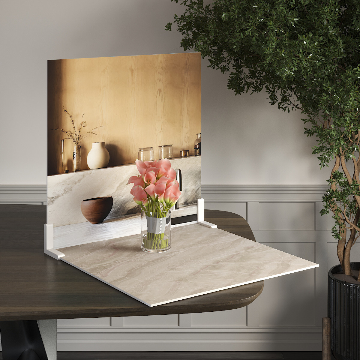 Пластиковий кутовий 2d фотофон, PolyPlast 40x40см - №62186