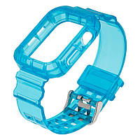 Ремешок для Apple Watch Band Color Transparent + Protect Case 44mm Цвет Sea Blue l