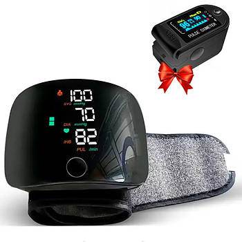 Тонометр автоматичний на зап'ястя + Подарунок Пульсоксиметр SP2 / Цифровий тонометр для вимірювання тиску