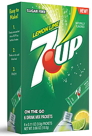 Порошковий напій 7-UP Powder Drink Mix Lemon Lime 6 стіків 17г