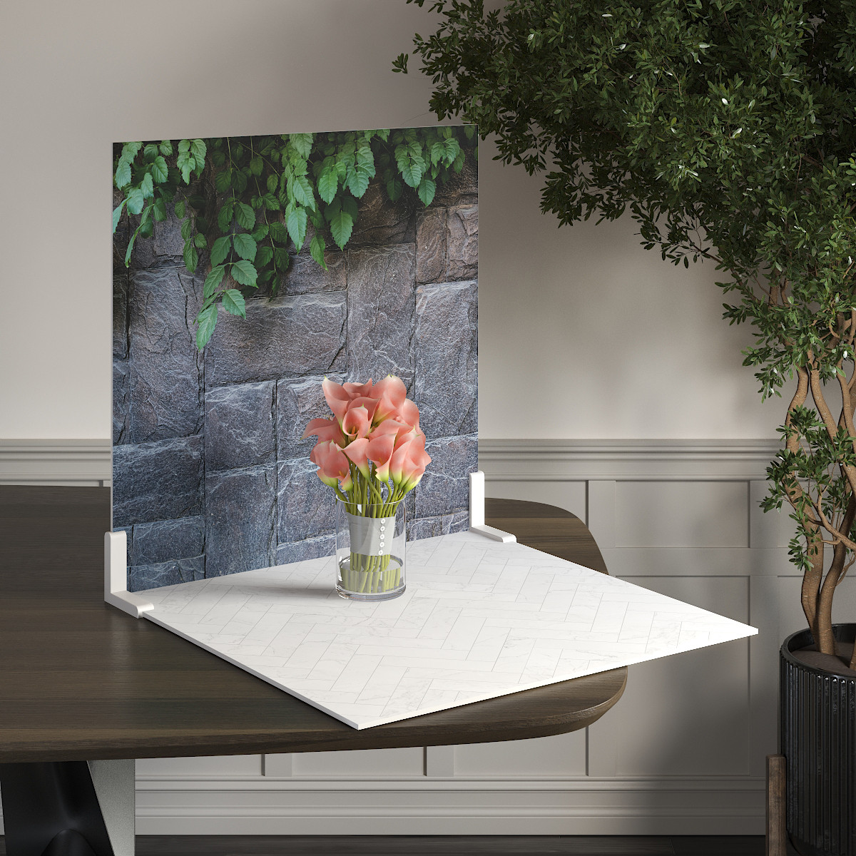 Пластиковий кутовий 2d фотофон, PolyPlast 40x40см - №62198