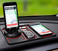 Багатофункціональний автомобільний ковзок Scratch mat, тримач телефону, автовізитка Червоний