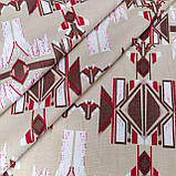 Льон принт етнічний на бежевому фоні, фото 3