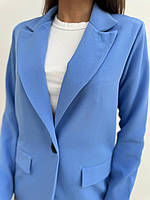 Женский весенний двубортный пиджак на подкладке из костюмной ткани размеры S-L