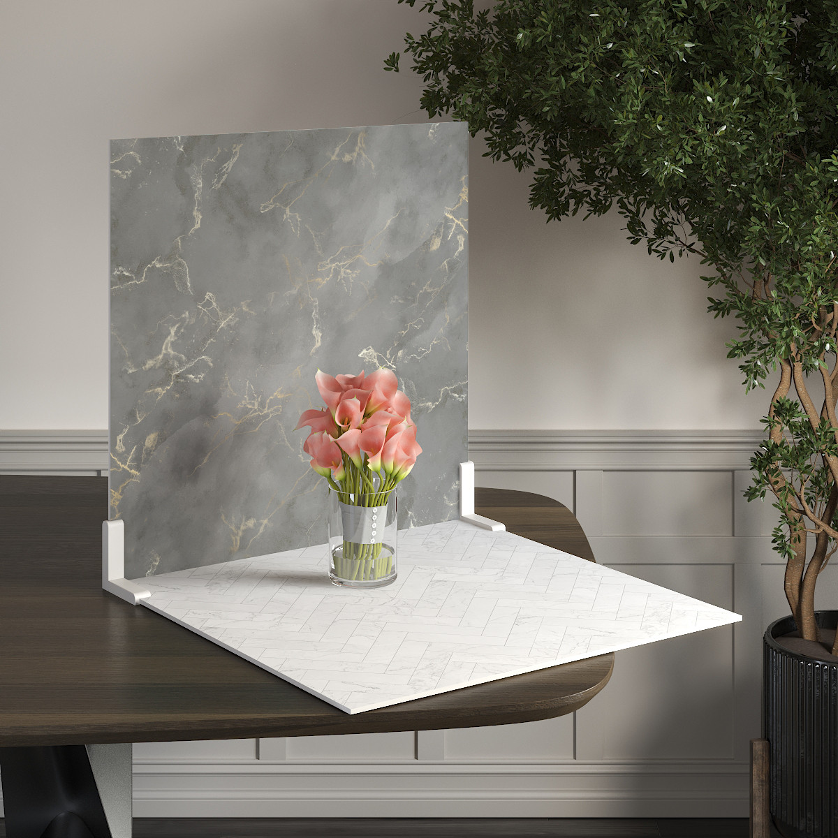 Пластиковий кутовий 2d фотофон, PolyPlast 40x40см - №62173