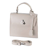 БЕЖ ТАУП - фурнитура серебро - качественная и элегантная сумочка в форме мини-чемоданчика (Луцк, 824)