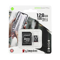 Карта Памяти Kingston Canvas Select Plus microSDXC (UHS-1) 128gb 10 Class &amp; Adapter Цвет Черный d