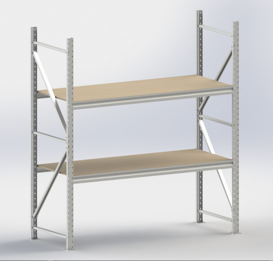 Стелаж 2000х2480х700мм 2полки металевий полочний навантаження на полицю до 300кг