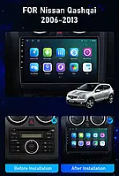 Автомобильная магнитола, topek 9 "4G Carplay, DSP RDS 2din, Android 12 для Nissan Qashqai 1 J10 2006-2013