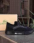 Чоловічі кросівки Lacoste в чорні в сітку Лакост кеди весняні літні, фото 5