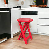 Розкладний Дерев'яний Табурет для Кухні з Натурального Дерева Табуретка кухонна Ясен Червоний 50см, фото 2