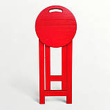 Розкладний Дерев'яний Табурет для Кухні з Натурального Дерева Табуретка кухонна Ясен Червоний 50см, фото 4