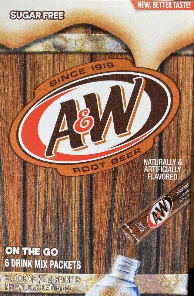 Порошковий напій A&W Root Beer Powder Drink Mix 6 стиків 13.2г