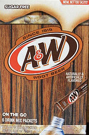 Порошковий напій A&W Root Beer Powder Drink Mix 6 стиків 13.2г