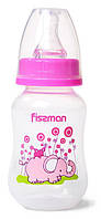 Бутылочка для кормления детская Baby Розовый слоник 125 мл Fissman DP43970 TV, код: 7426788