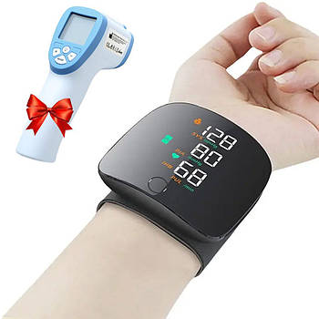 Тонометр автоматичний на зап'ястя + Подарунок Термометр безконтактний IT-100 / Цифровий тонометр