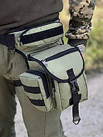Тактическая сумка на ногу Тактическая сумка на пояс хакі