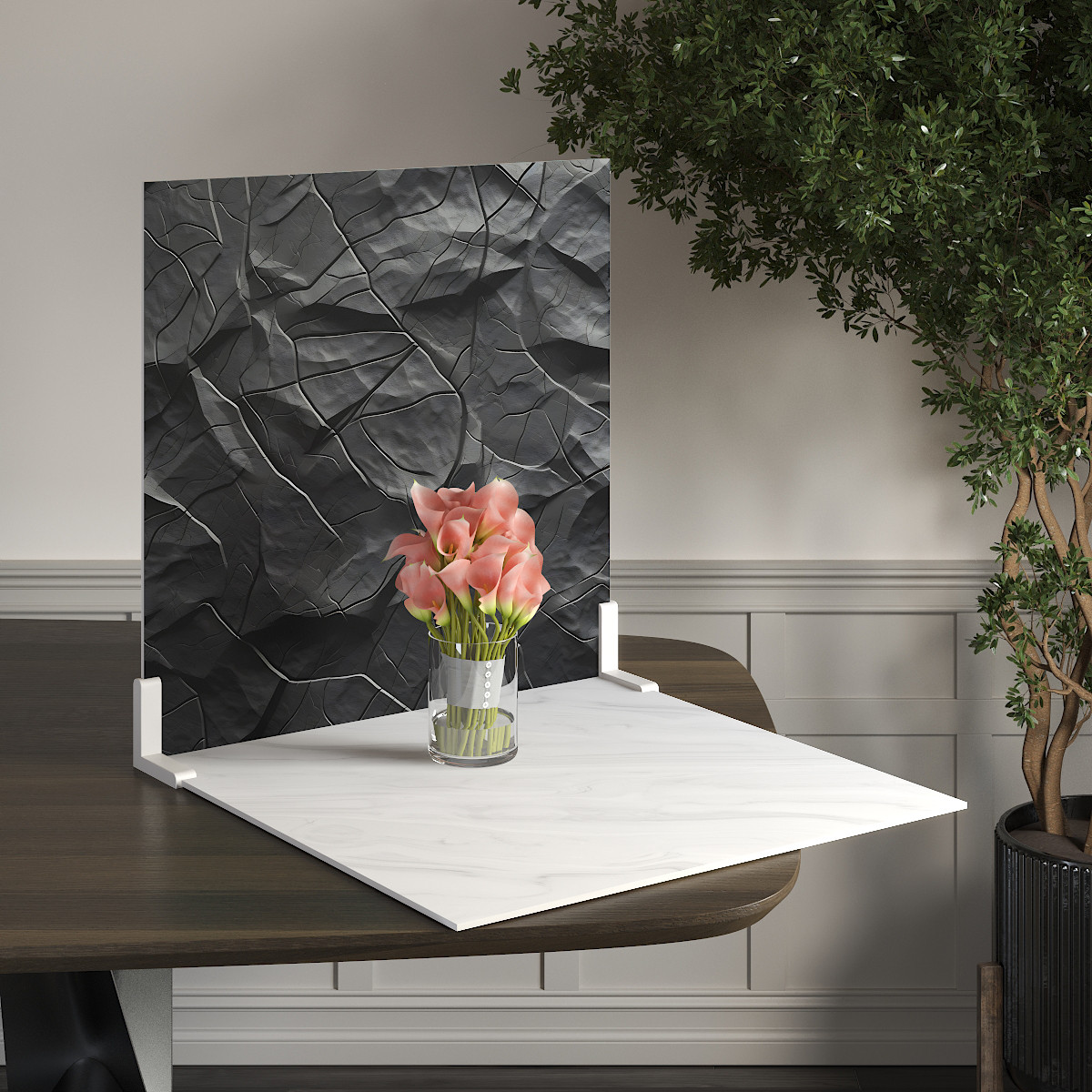 Пластиковий кутовий 2d фотофон, PolyPlast 40x40см - №62153