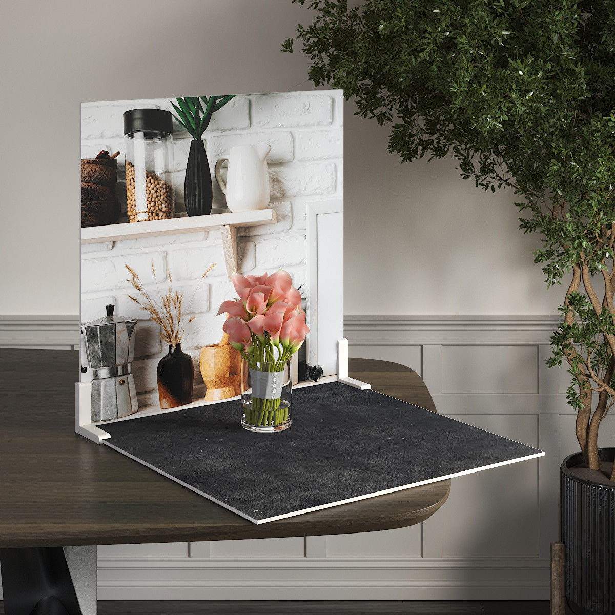 Пластиковий кутовий 2d фотофон, PolyPlast 40x40см - №62159