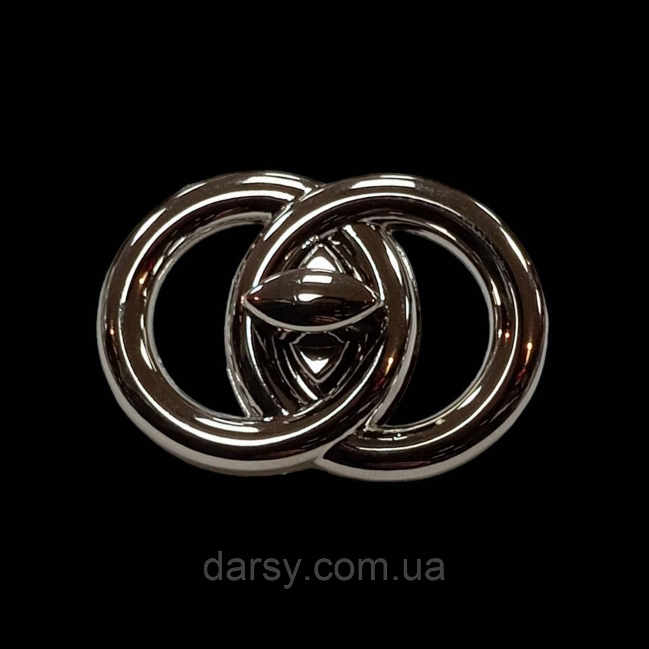 Замок на сумку 36*52 мм, нікель, фото 1