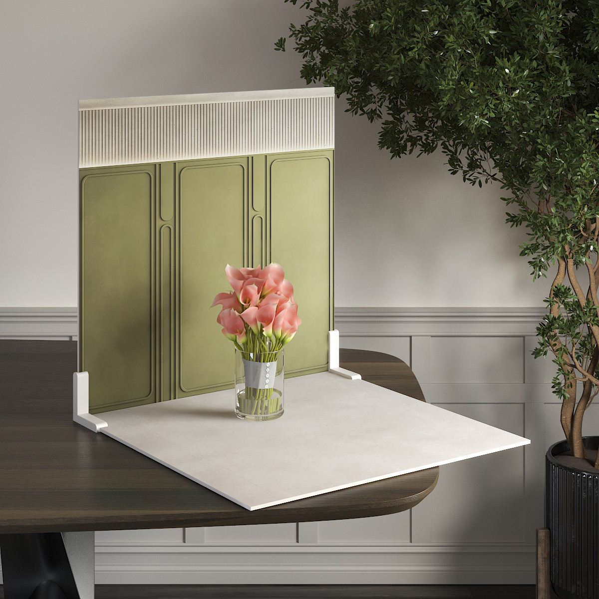Пластиковий кутовий 2d фотофон, PolyPlast 40x40см - №62129