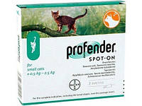 Краплі Bayer Профендер для кішок масою тіла 0,5-2,5 2x0,35 мл 84185915 EJ, код: 7846195
