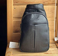Кожаная мужская нагрудная сумка Backpack for men AND JASPER L99810-b Бананка на грудь из искусственной кожи