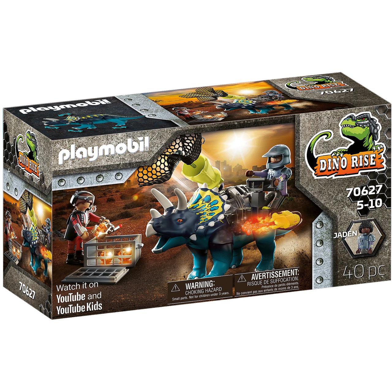 Ігровий набір Playmobil конструктор Dino rise Трицератопс: Битва легендарних каменів 40 деталей
