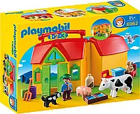 Ігровий набір Playmobil конструктор 1-2-3 Переносна ферма 17 деталей