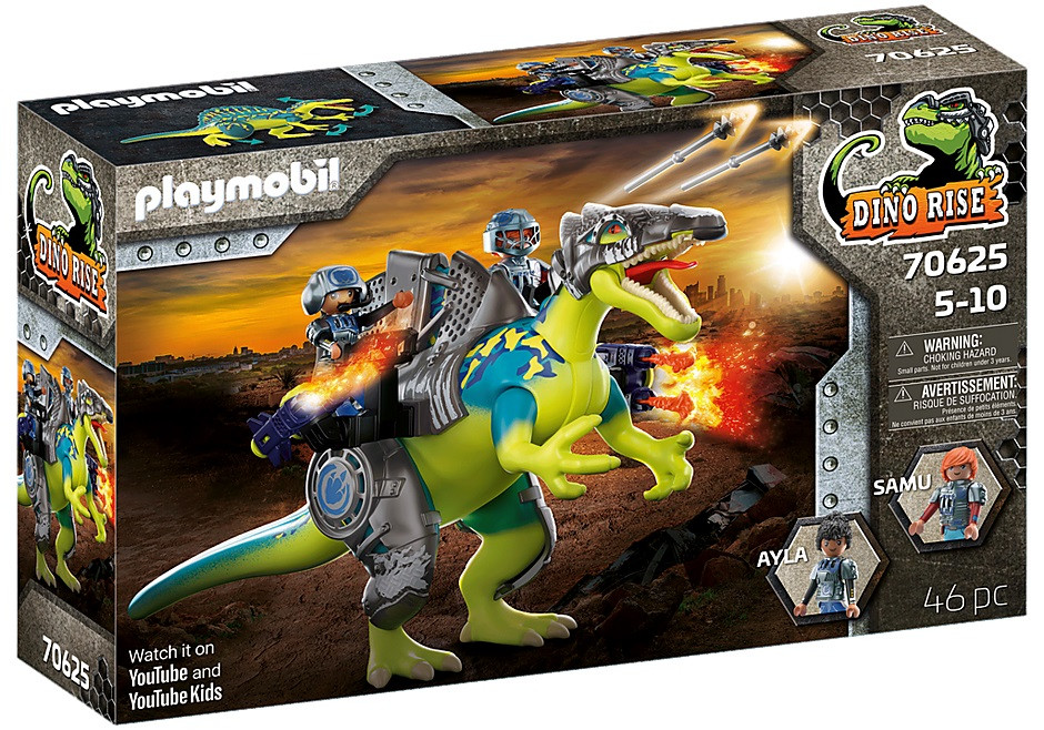 Ігровий набір Playmobil конструктор Dino rise Спінозавр: подвійна захисна сила 46 деталей