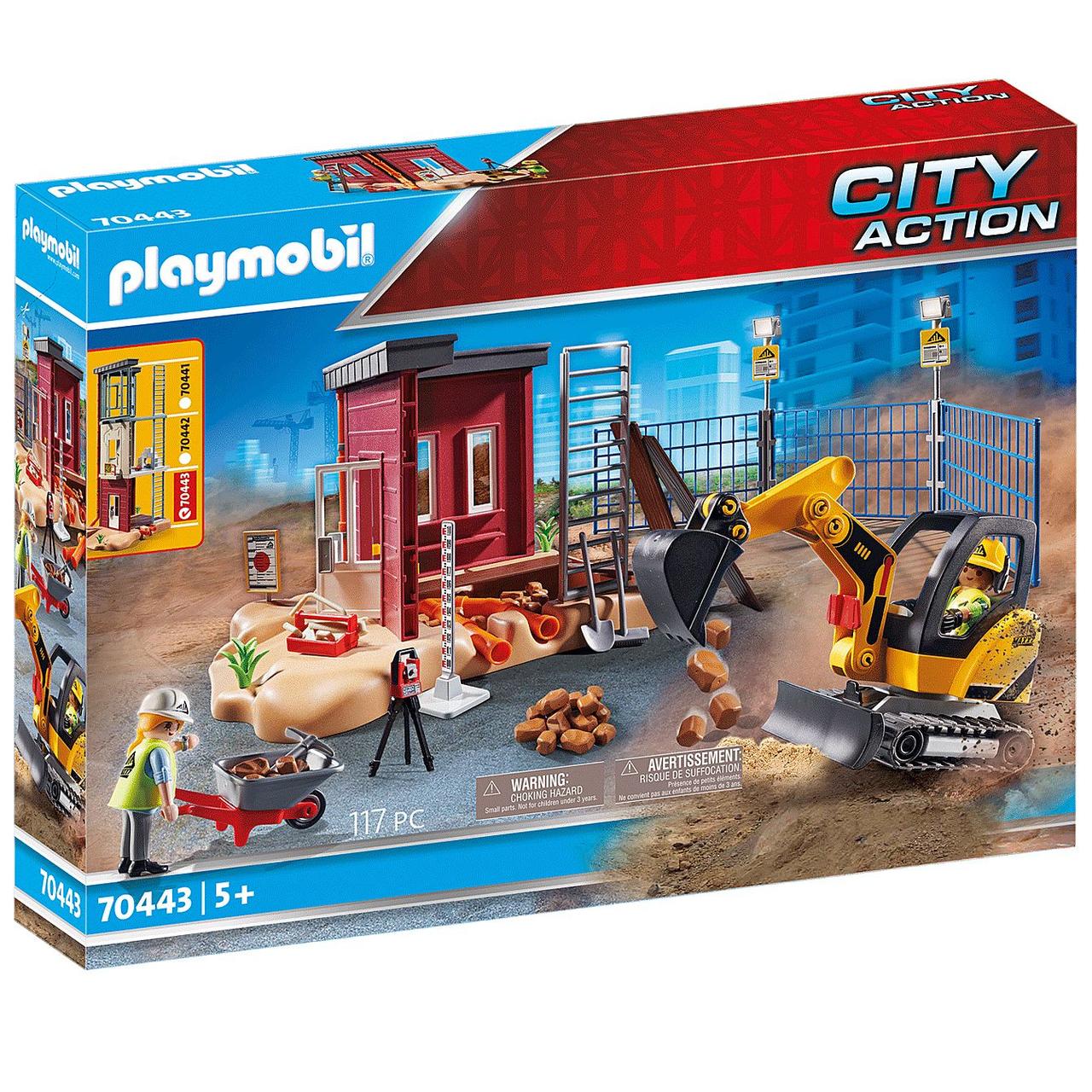 Ігровий набір Playmobil конструктор City Action Мініекскаватор із будівельною секцією 117 деталей