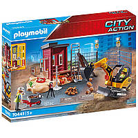 Игровой набор Playmobil конструктор City Action Мини-экскаватор со строительной секцией 117 деталей