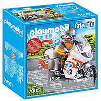 Ігровий набір Playmobil конструктор City Life Мотоцикл МНС 18 деталей