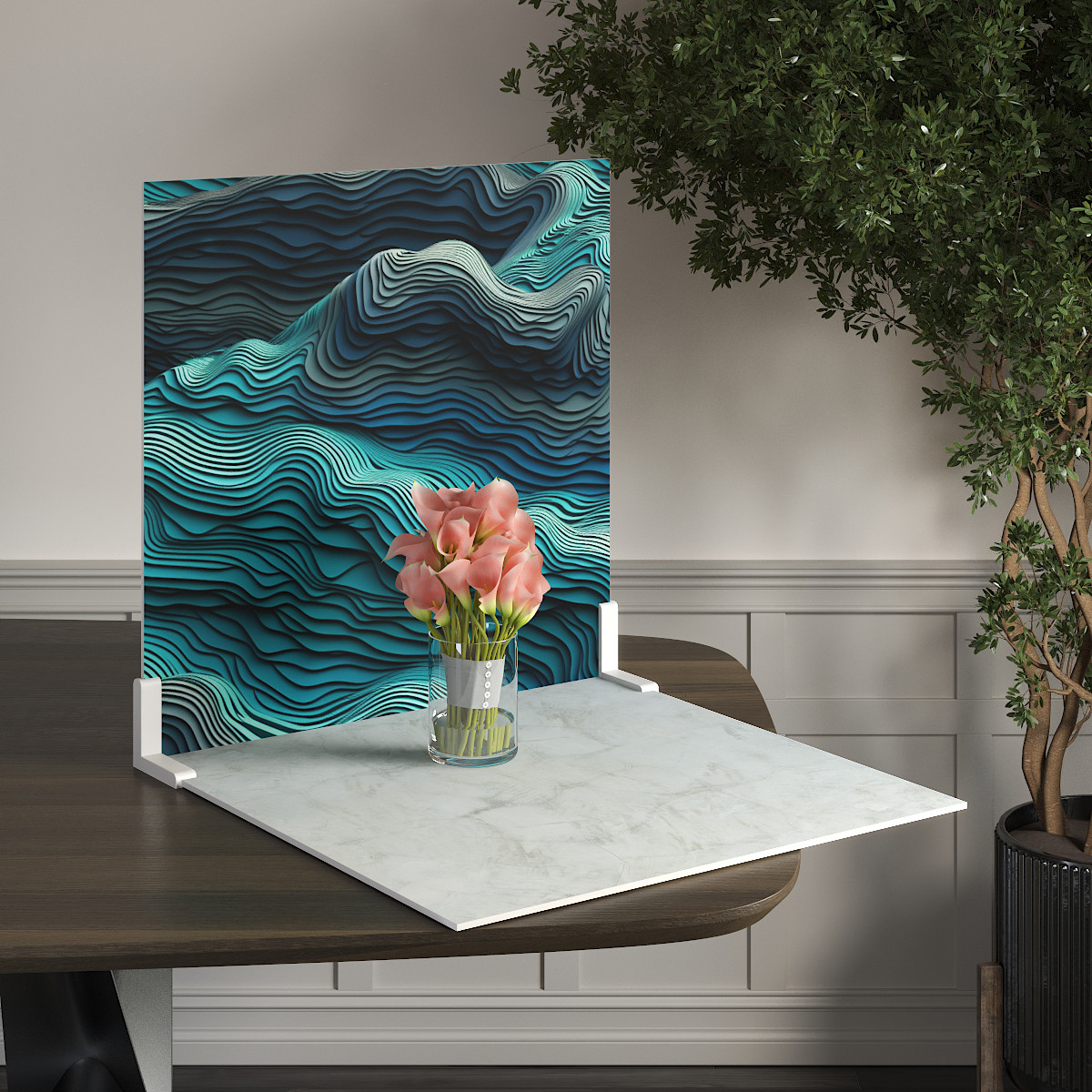Пластиковий кутовий 2d фотофон, PolyPlast 40x40см - №62102
