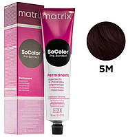 Стойкая крем-краска для волос Matrix SoColor Pre-Bonded Permanent 5M Светлый шатен мокка 90 мл