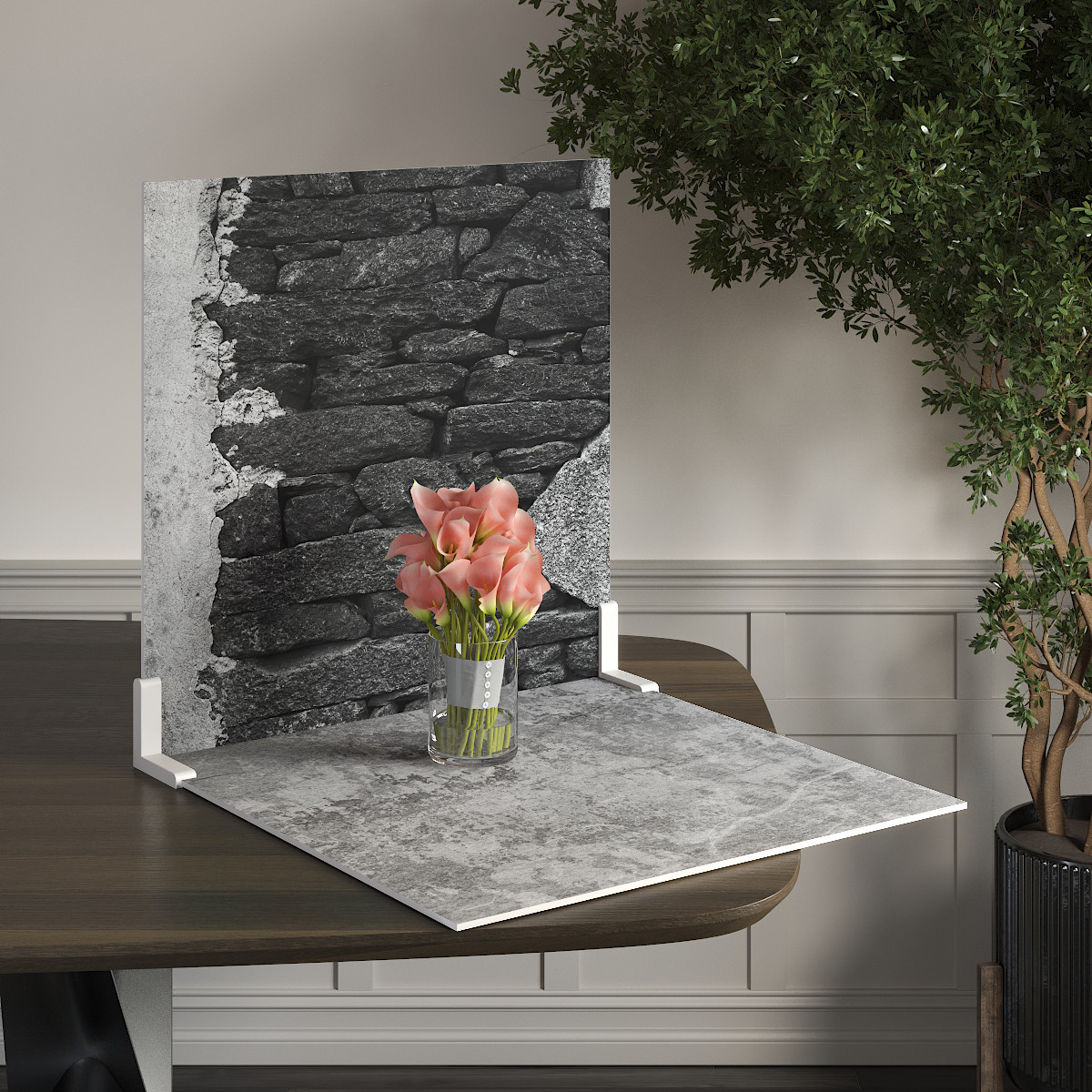 Пластиковий кутовий 2d фотофон, PolyPlast 40x40см - №62108