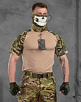 Тактический убакс мультикам с коротким рукавом, Тактическая военная боевая рубаха мультикам Воин ukr юа