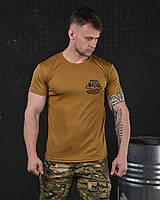 Тактическая мужская футболка койот потоотводящая Odin panotos, Военная футболка койот coolmax Воин ukr юа