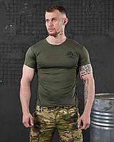 Тактическая футболка олива с черепом, Военная футболка олива Череп coolmax Воин ukr юа