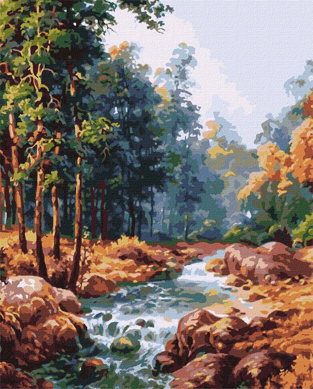 Картина за номерами Пейзаж. Карпатський водограй 40*50 см Ідейка KHO 2882