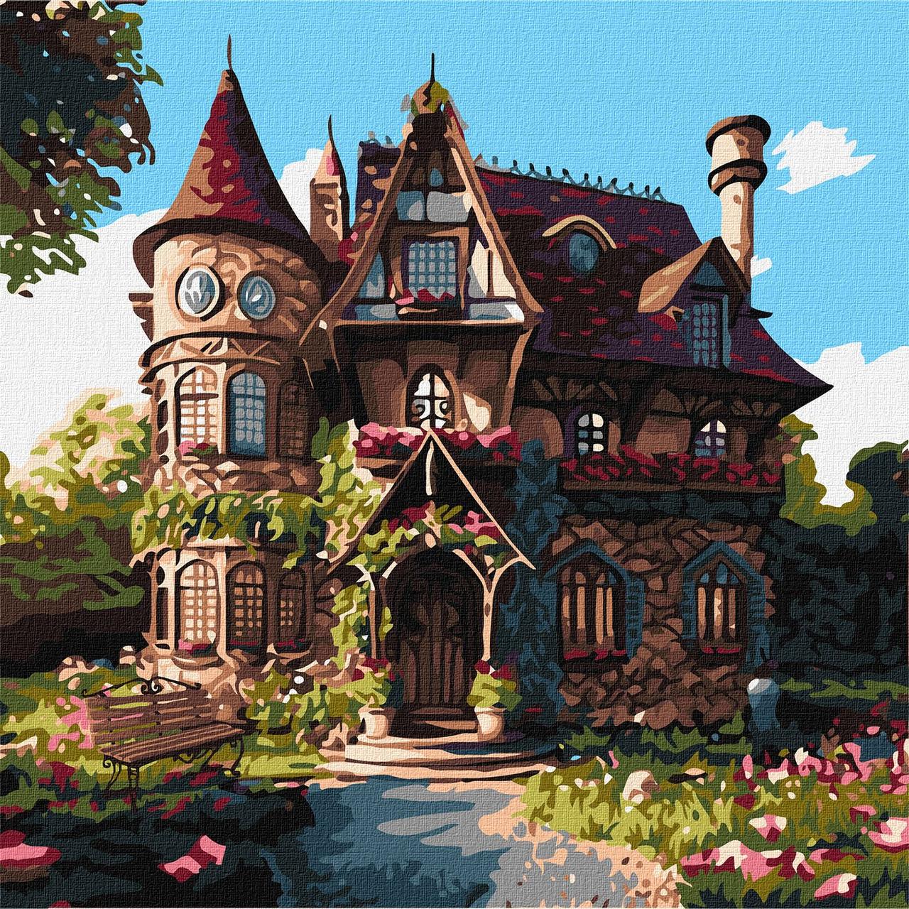 Картина за номерами Пейзаж. Затишний палац 40*40 см Ідейка KHO 6330