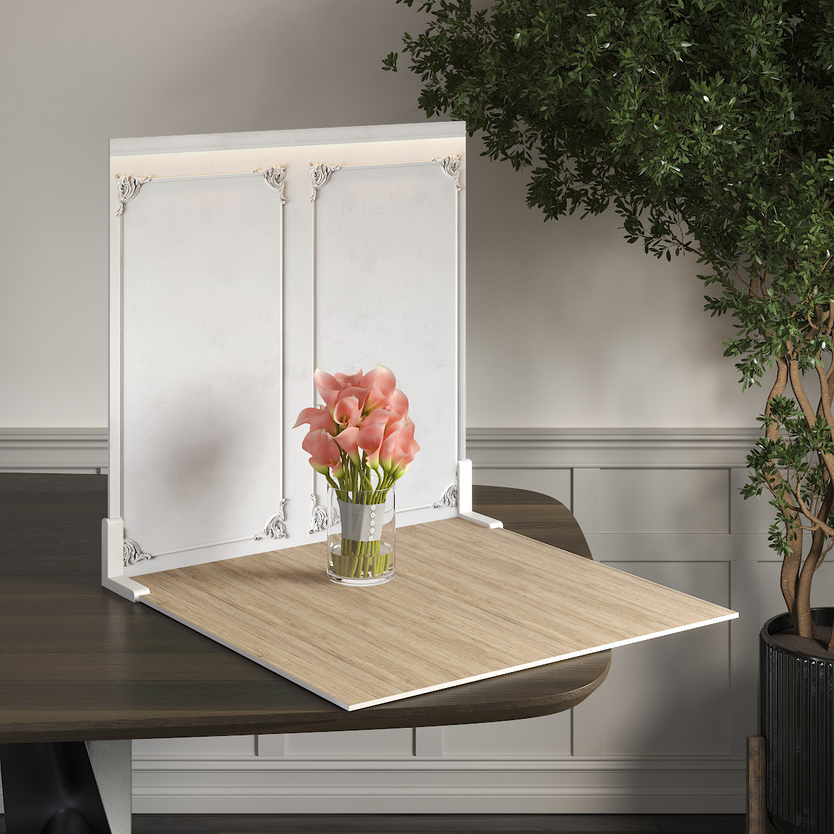 Пластиковий кутовий 2d фотофон, PolyPlast 40x40см - №62086